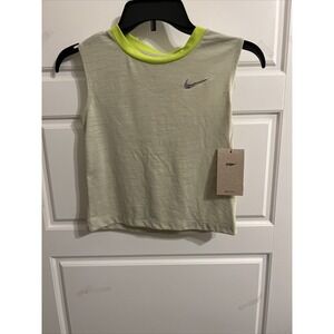 NWT Nike Girls Small Dri-Fit Yoga Tank Top Olive Aura (Green) $35 MSRP